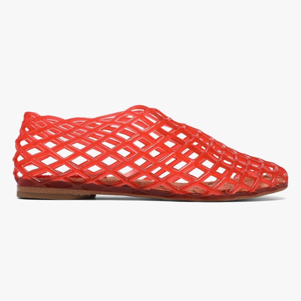 Vibrant Red Woven Flats